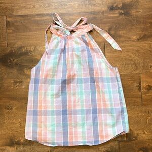 J. Crew Multicolor Plaid Halter Top